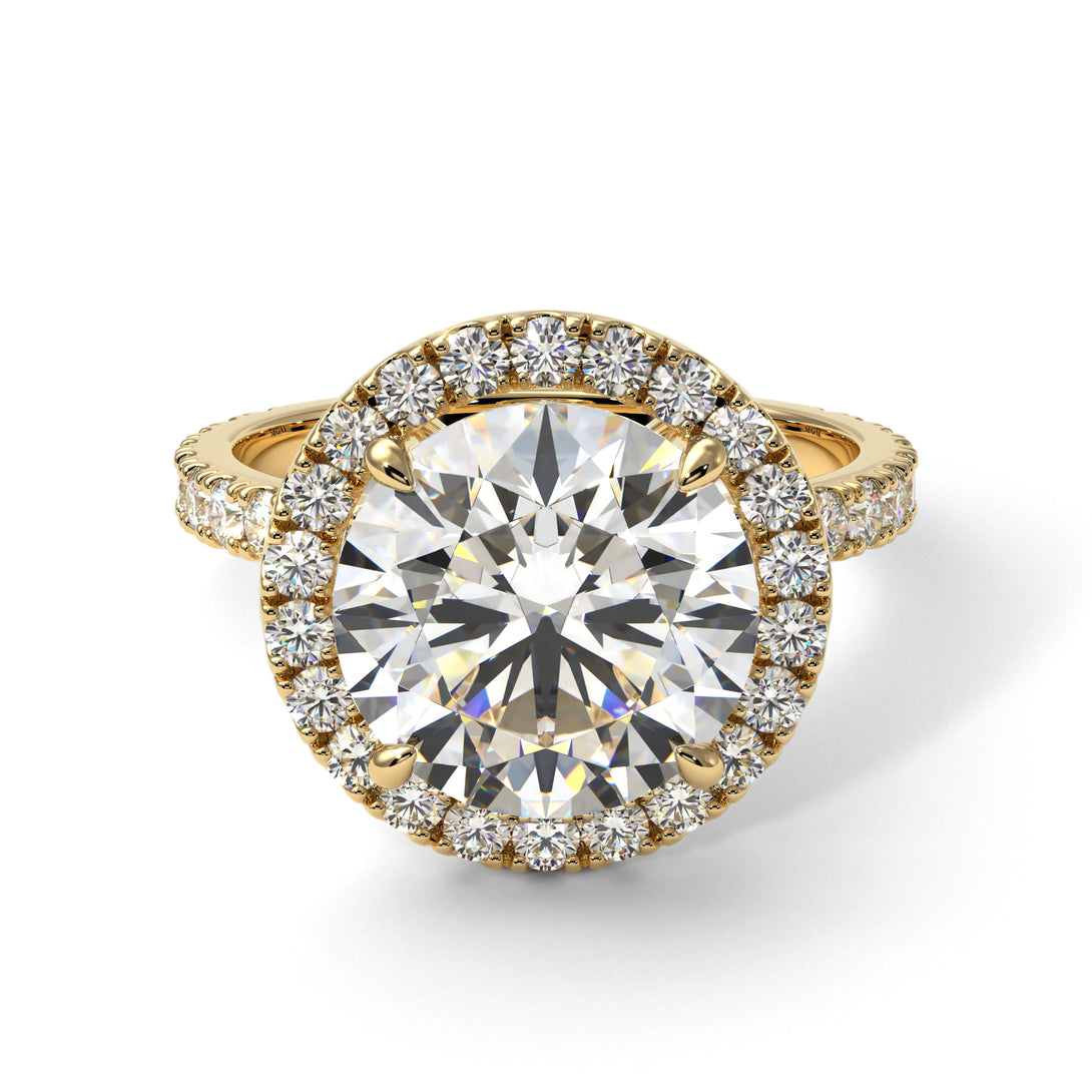 Round Cut Diamond Halo Engagement Ring - Charleigh No. 1
