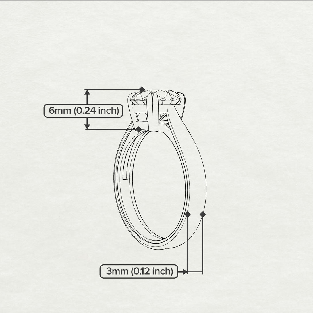 Diamond 14K Gold Solitaire Engagement Ring - Allie No. 1