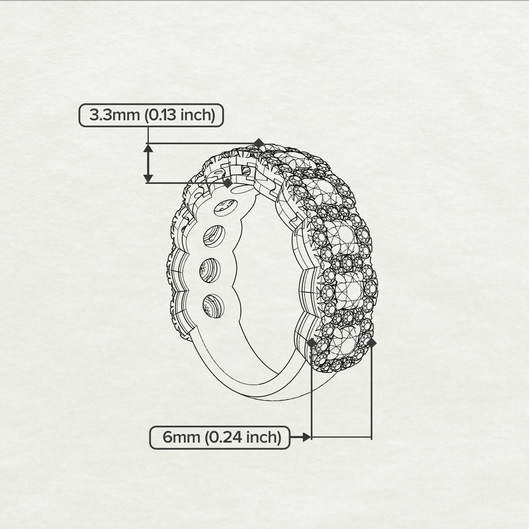 Ruby Blossoming Love Halo Wedding Band - Annalise No. 56