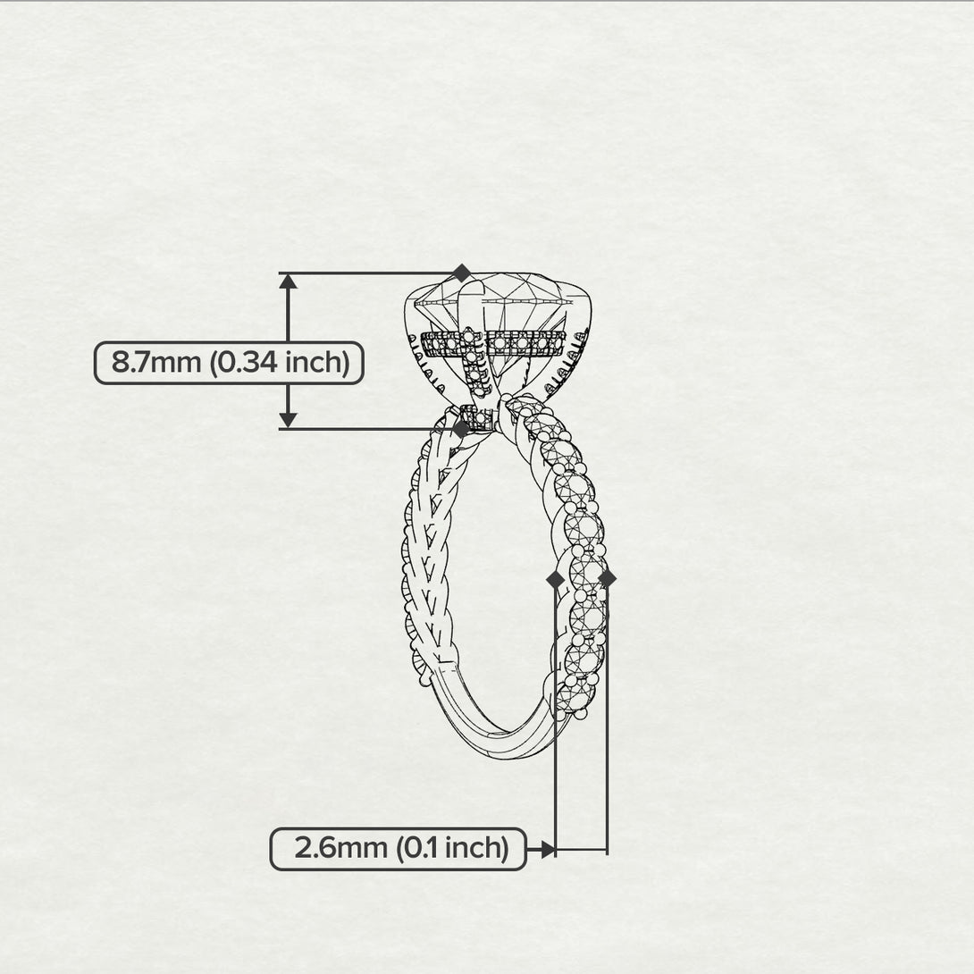 Ruby Twisted Band Halo Engagement Ring - Avianna No. 11