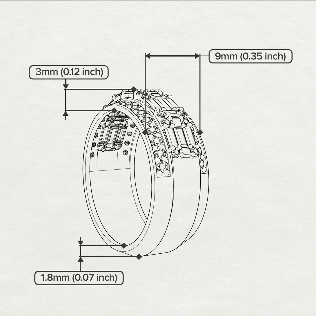 Baguette Ruby Eternity Wedding Band - Billy No. 42
