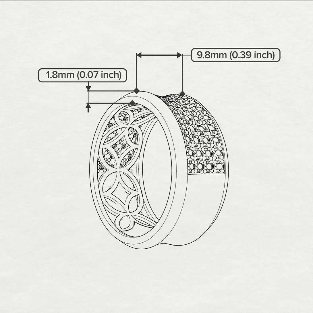 Black Diamond Filigree Pave Band - Briar No. 8