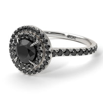 Double Halo Black Diamond Ring - Zoey No. 33 image 1