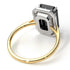 Two Tones Halo Emerald Cut Black Diamond Ring With Hidden Diamonds - Rowan No. 80