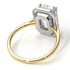 Two Tones Halo Emerald Cut Diamond Ring With Hidden Diamonds - Rowan No. 77