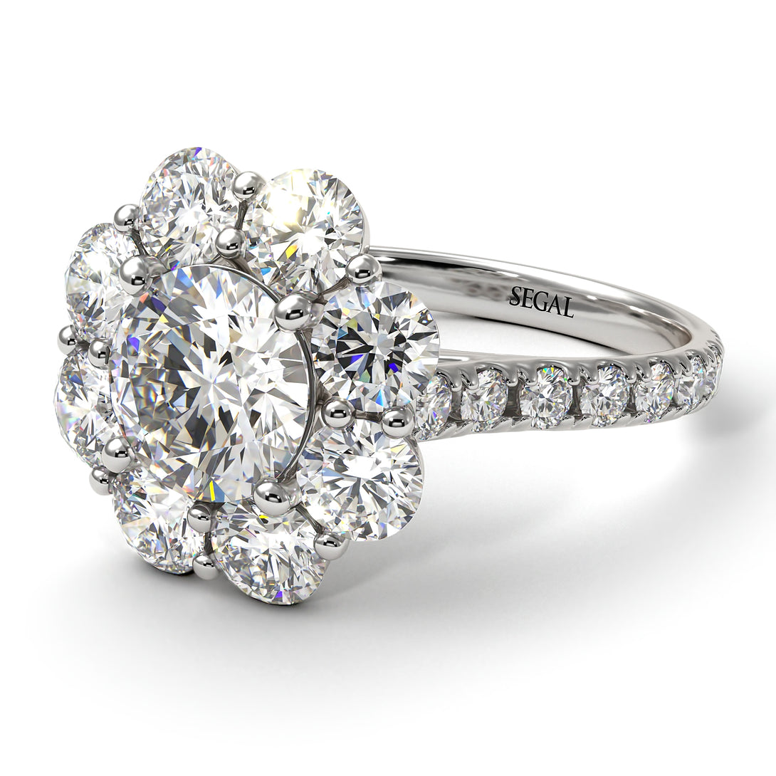 Glamorous Diamond Halo Engagement Ring - Amaya No. 3