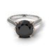 Two Tones 3ct Black Diamond Engagement Ring - June No. 81