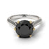 Two Tones 3ct Black Diamond Engagement Ring - June No. 80