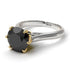 Two Tones 3ct Black Diamond Engagement Ring - June No. 80