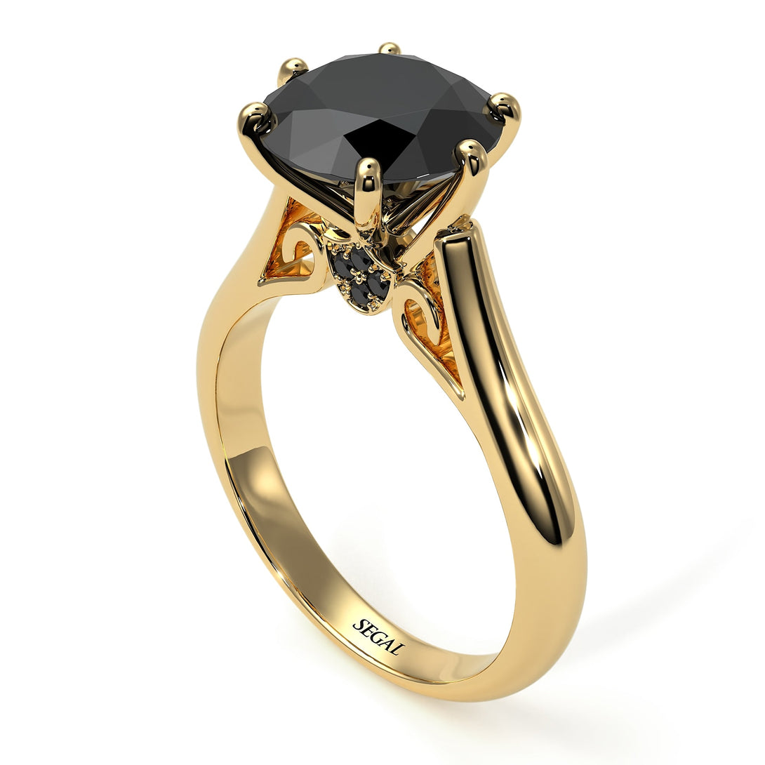 3ct Black Diamond Engagement Ring - June No. 37
