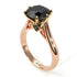 Two Tones 3ct Black Diamond Engagement Ring - June No. 79