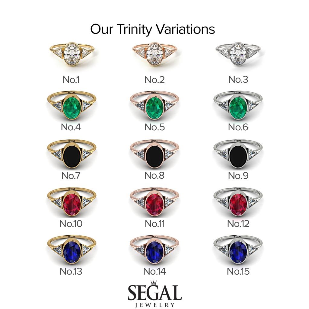 Alifya Custom Geometrical Bezel Ruby Ring - Trinity No. 500