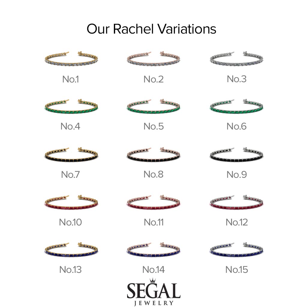 Emerald Cut Emerald Tennis Bracelet - Rachel No. 6