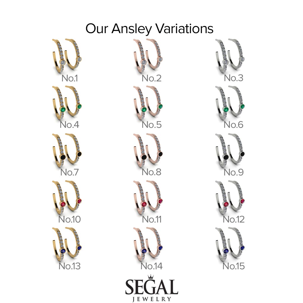 Hoop Black Diamond Earrings Micro Pave - Ansley No. 8