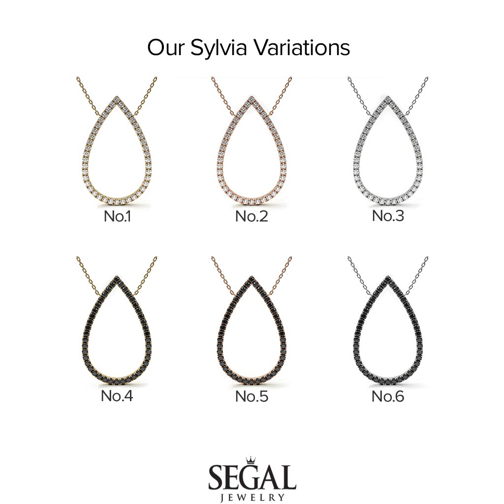 Pear Shaped Diamond Pendant Sylvia No. 1