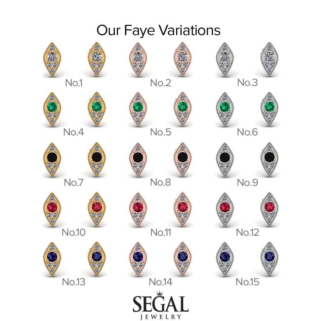 Milgrain Marquise Black Diamond Earrings - Faye No. 67