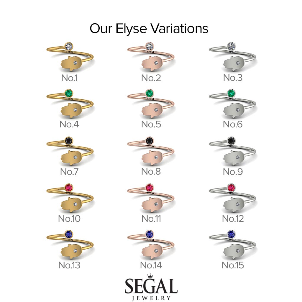 Delicate Minimalist Hamsa Ring - Elyse No. 72