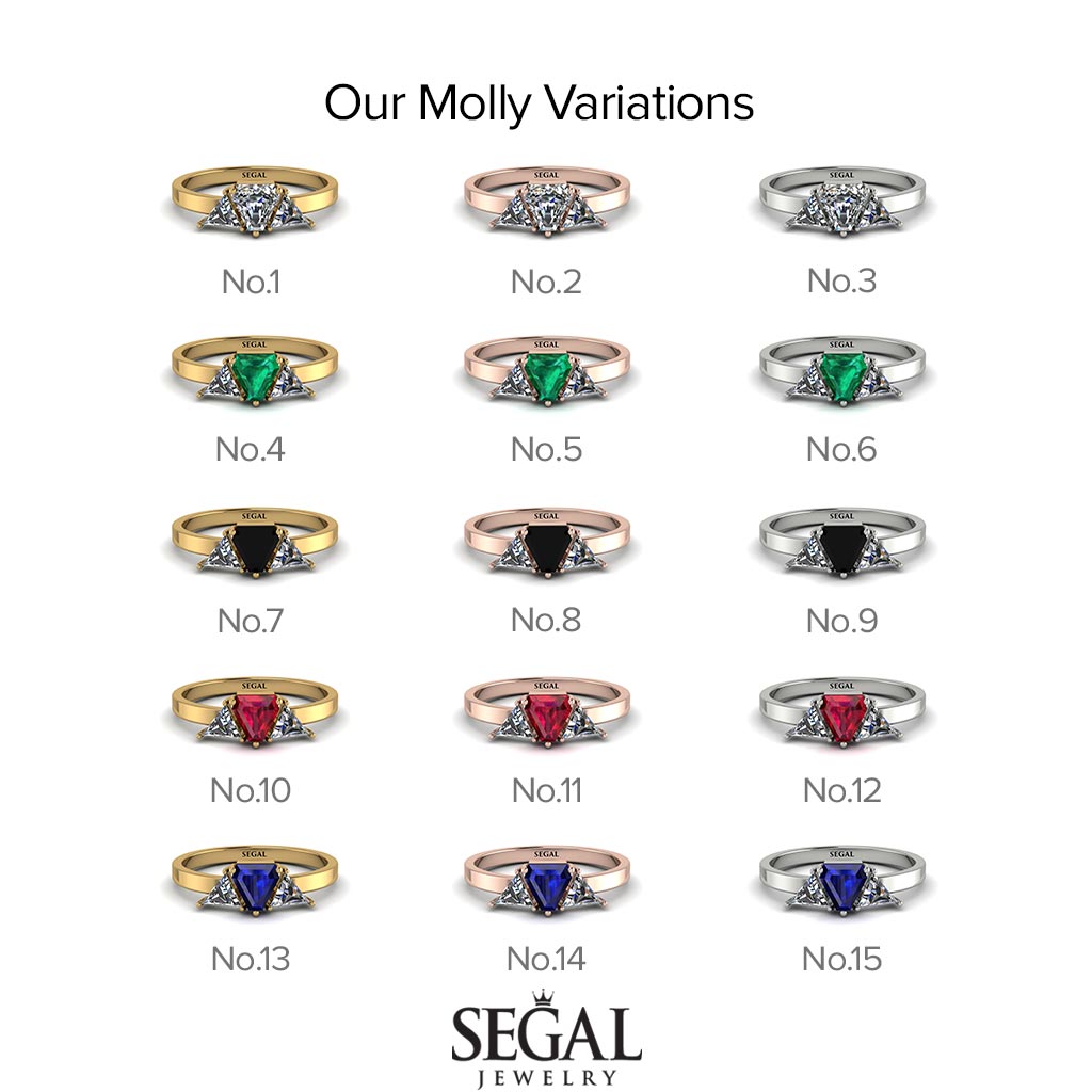 Triangle Diamond Engagement Ring - Molly No. 16