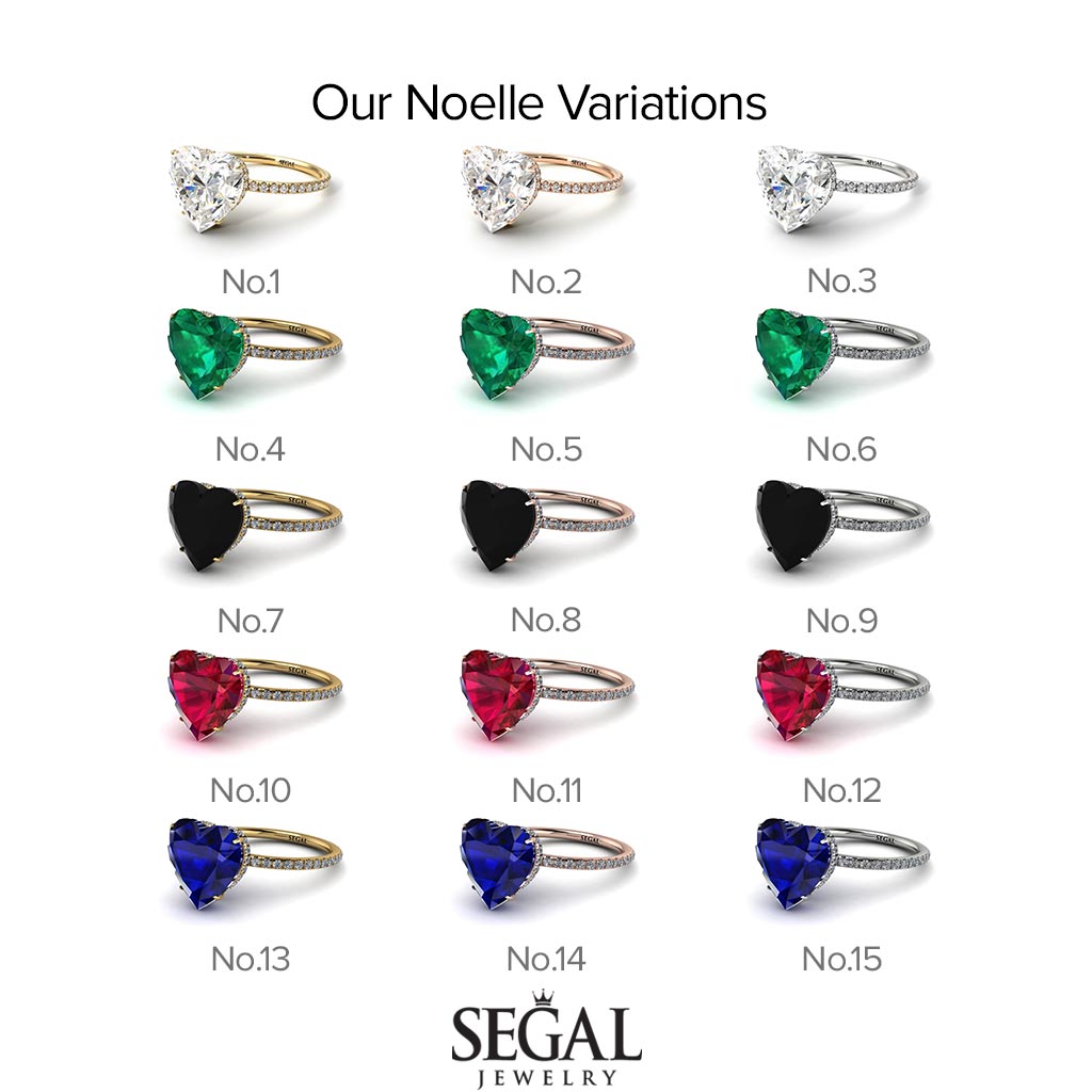 Heart Shape Emerald Ring - Noelle No. 36