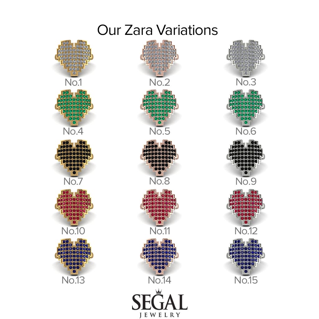 Full Heart Emerald Ring - Zara No. 6