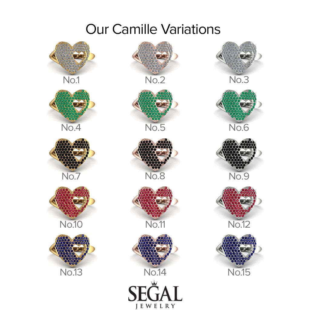 Black Diamond Heart With Missing Piece - Camille No. 8