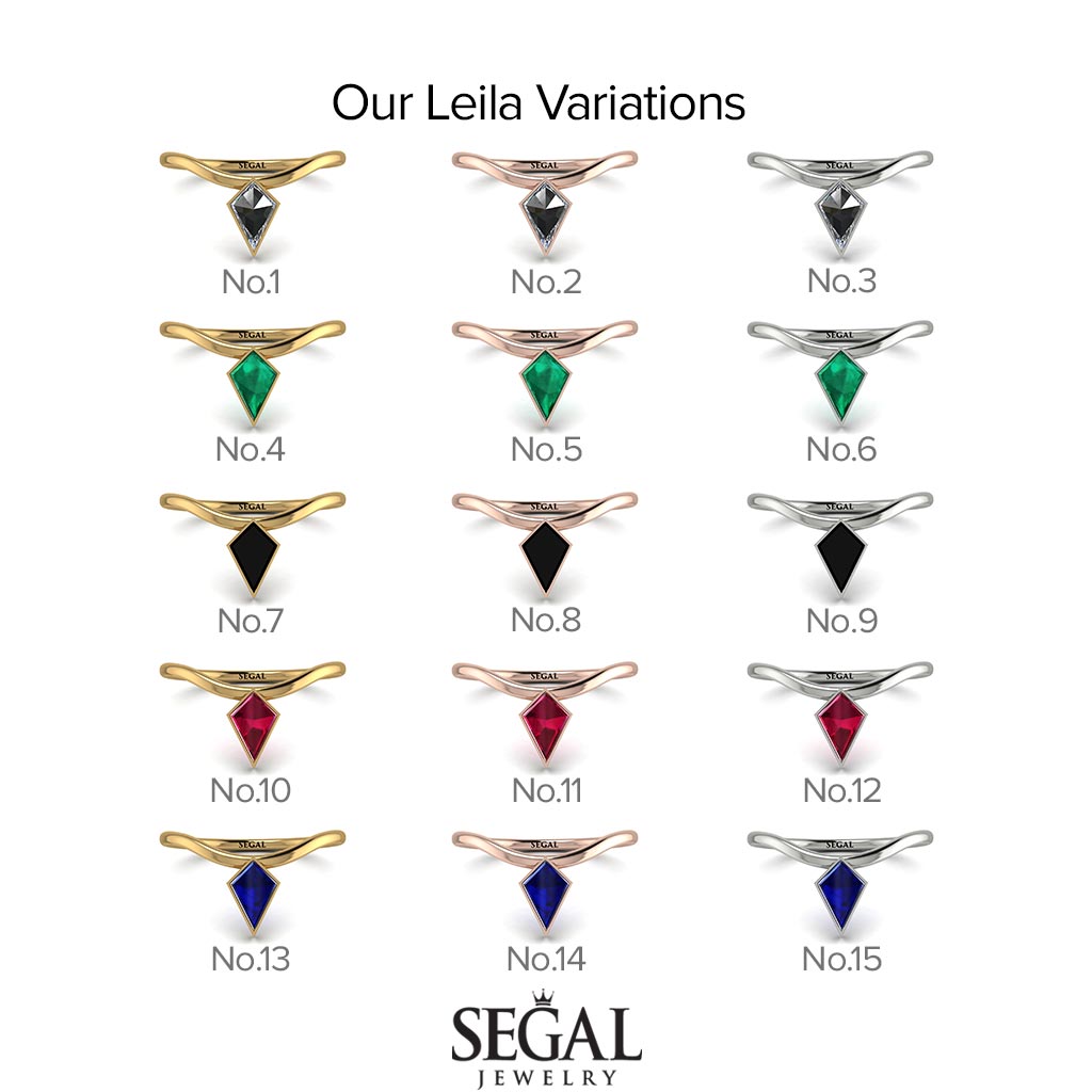 Kite Stepcut Black Diamond Ring - Leila No. 9