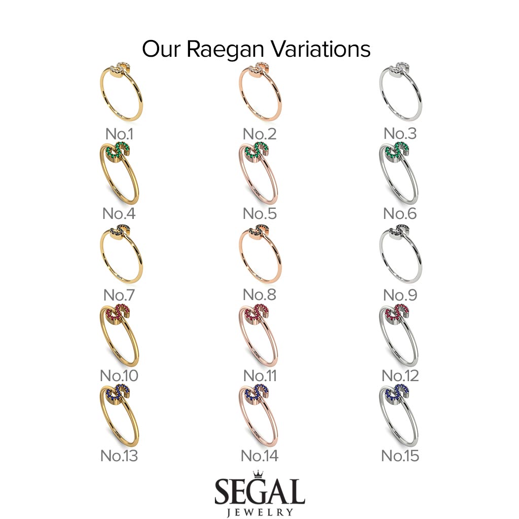 Initial Emerald Ring - Raegan No. 6