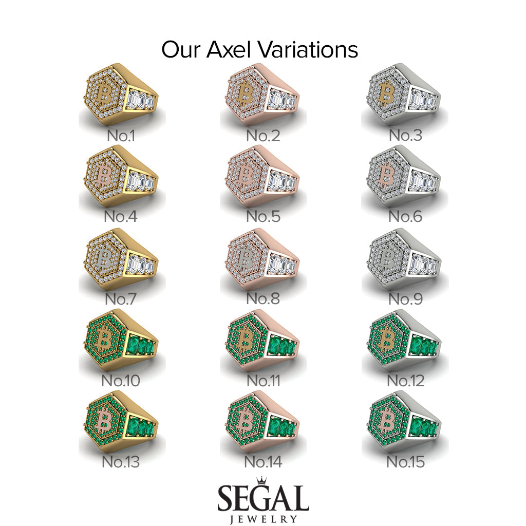 Bitcoin Emerald Signet Ring - Axel No. 18