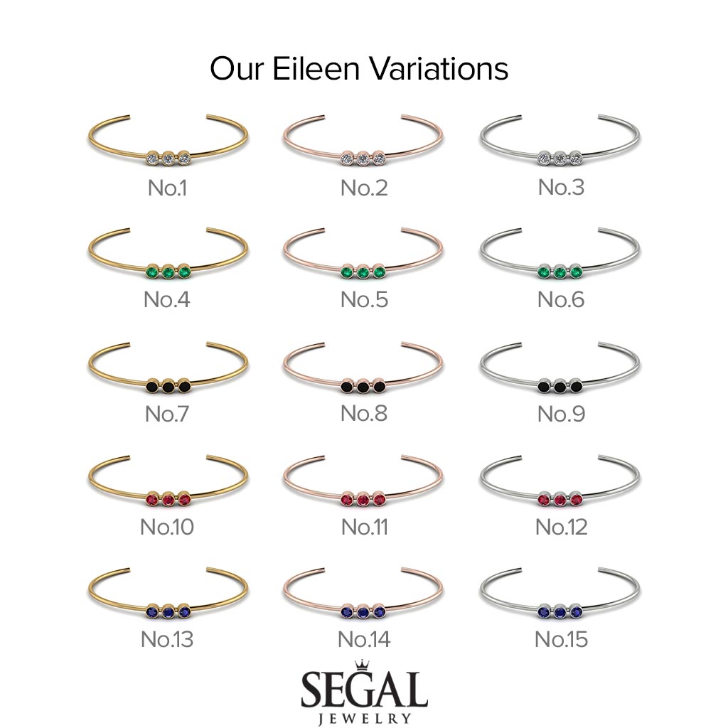 3 Stone Emerald Braclet - Eileen No. 6