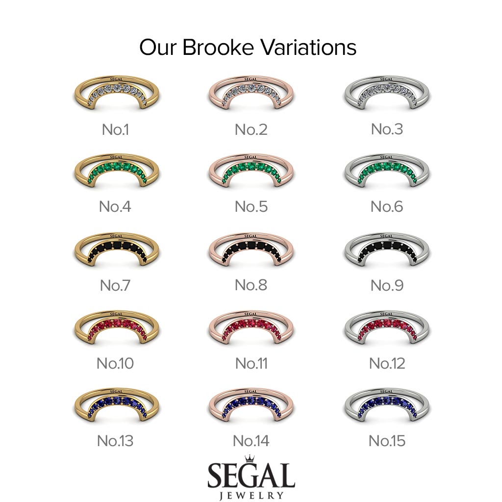 Large Half Round Stacking Diamond Ring - Brooke No. 3