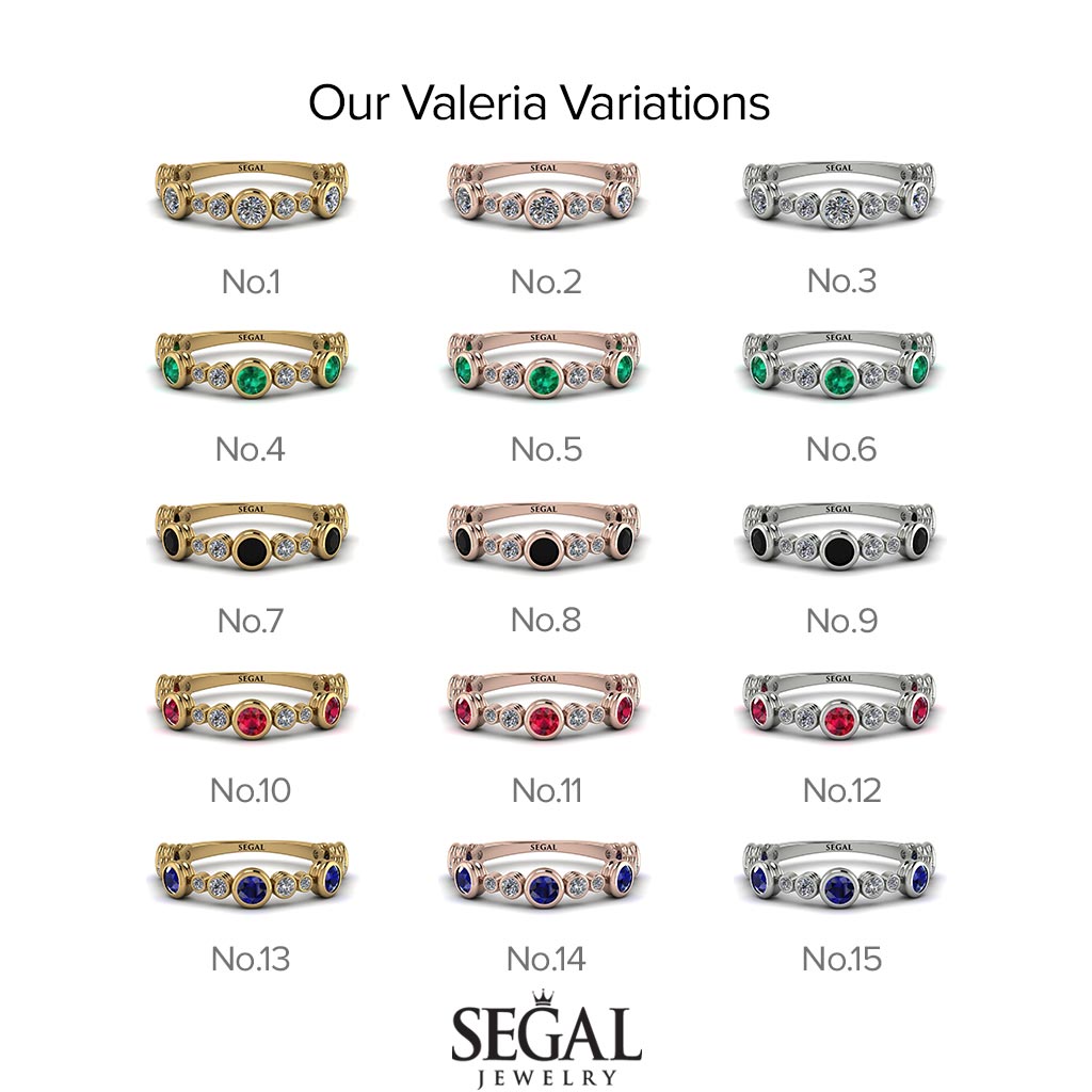 Bezel Black Diamond Eternity Band - Valeria No. 8