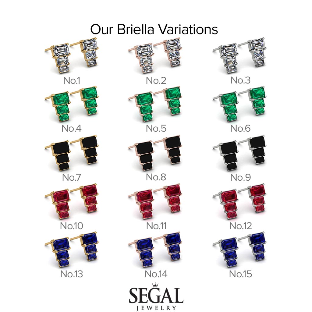 Hidden Diamonds Emerald Diamond Earrings - Briella No. 3
