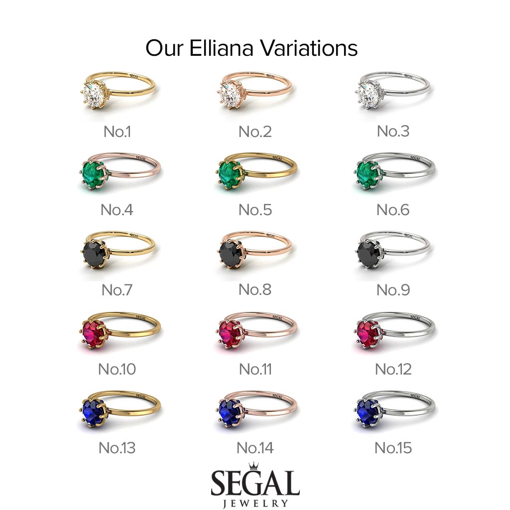 Classic Sapphire Ring With Hidden Stones - Elliana No. 15
