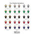 Triangle Ruby Earrings With Round Stone - Estella No. 42