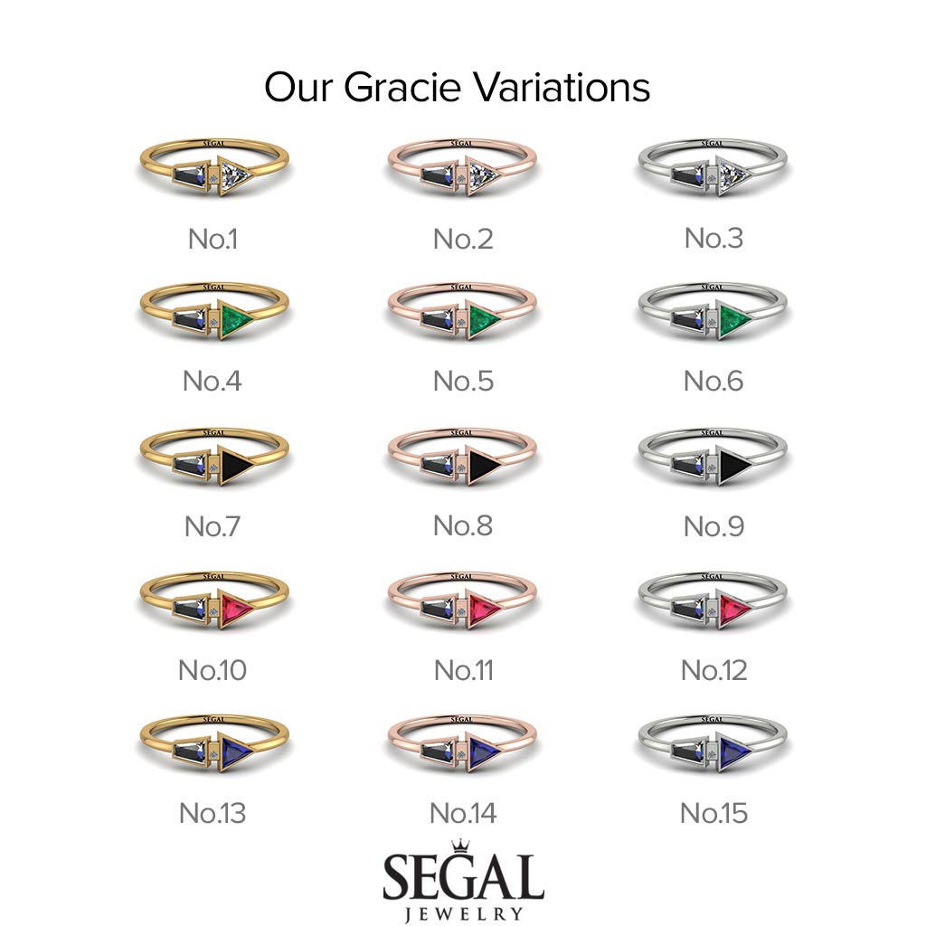 Geometrical Arrow Sapphire Ring - Gracie No. 67