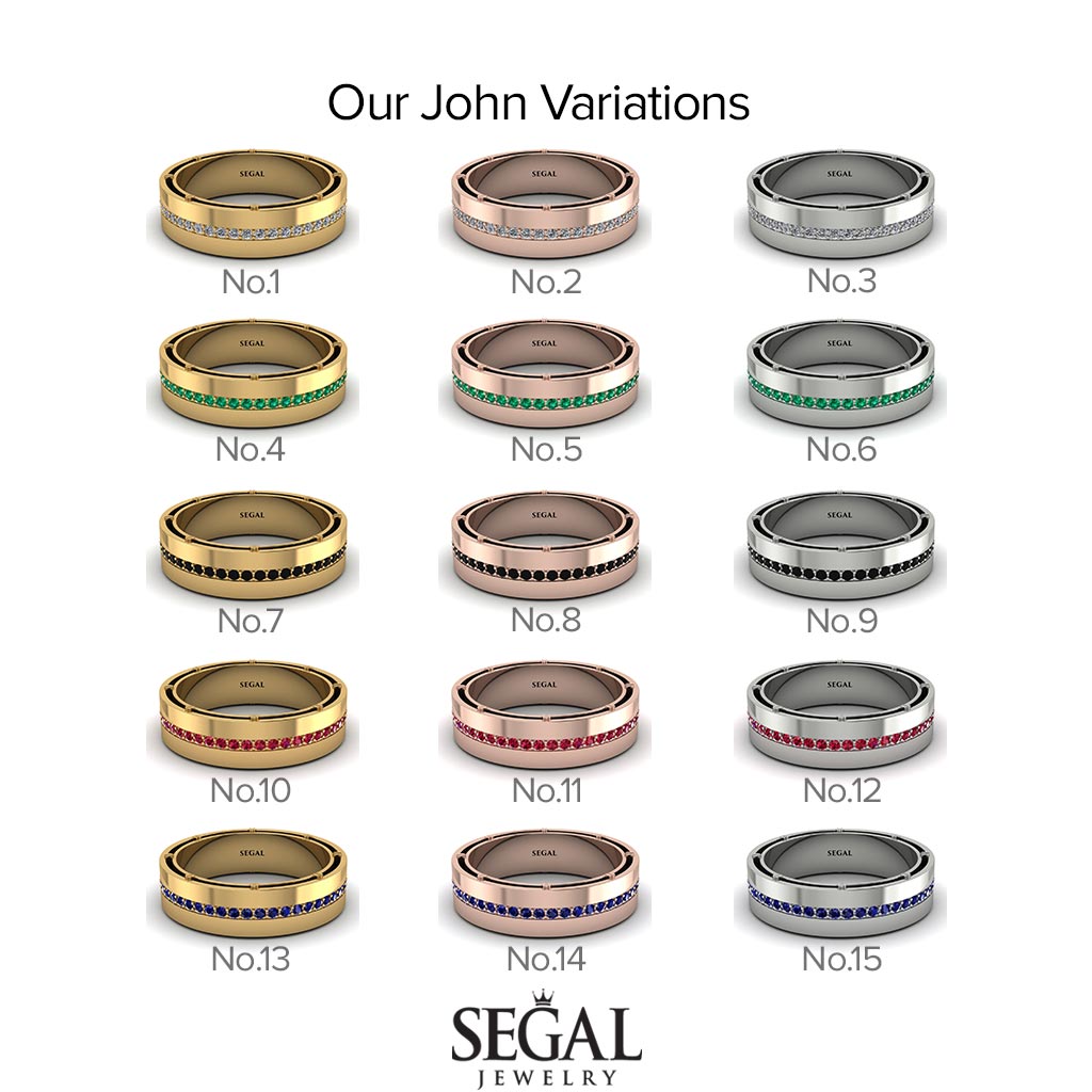 Classic Eternity Emerald Wedding Band - John No. 6