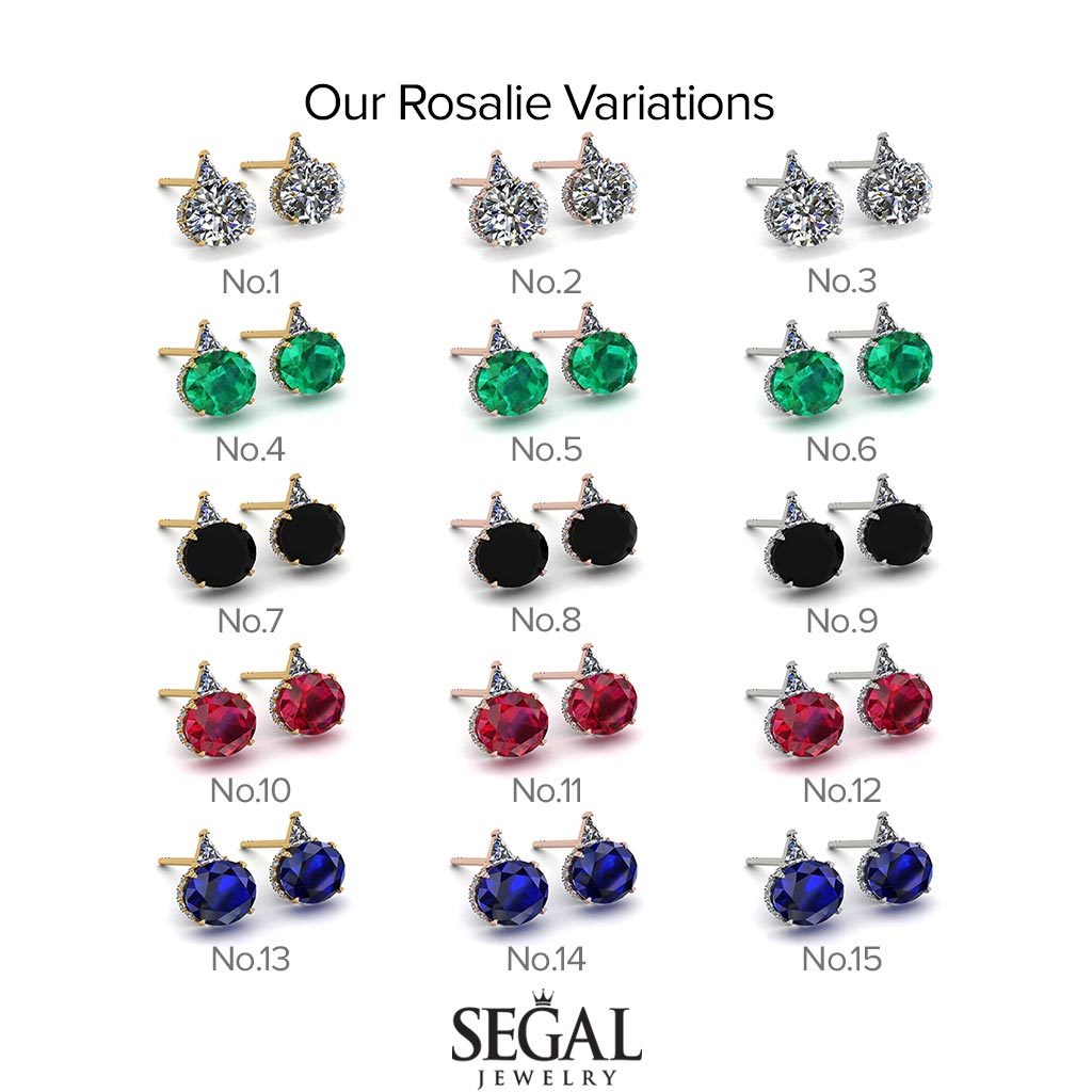 Hidden Halo Emerald Earrings - Rosalie No. 65