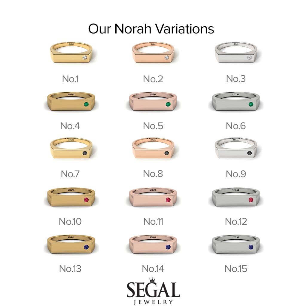 Thin Signature Band With Sapphire - Norah No. 13