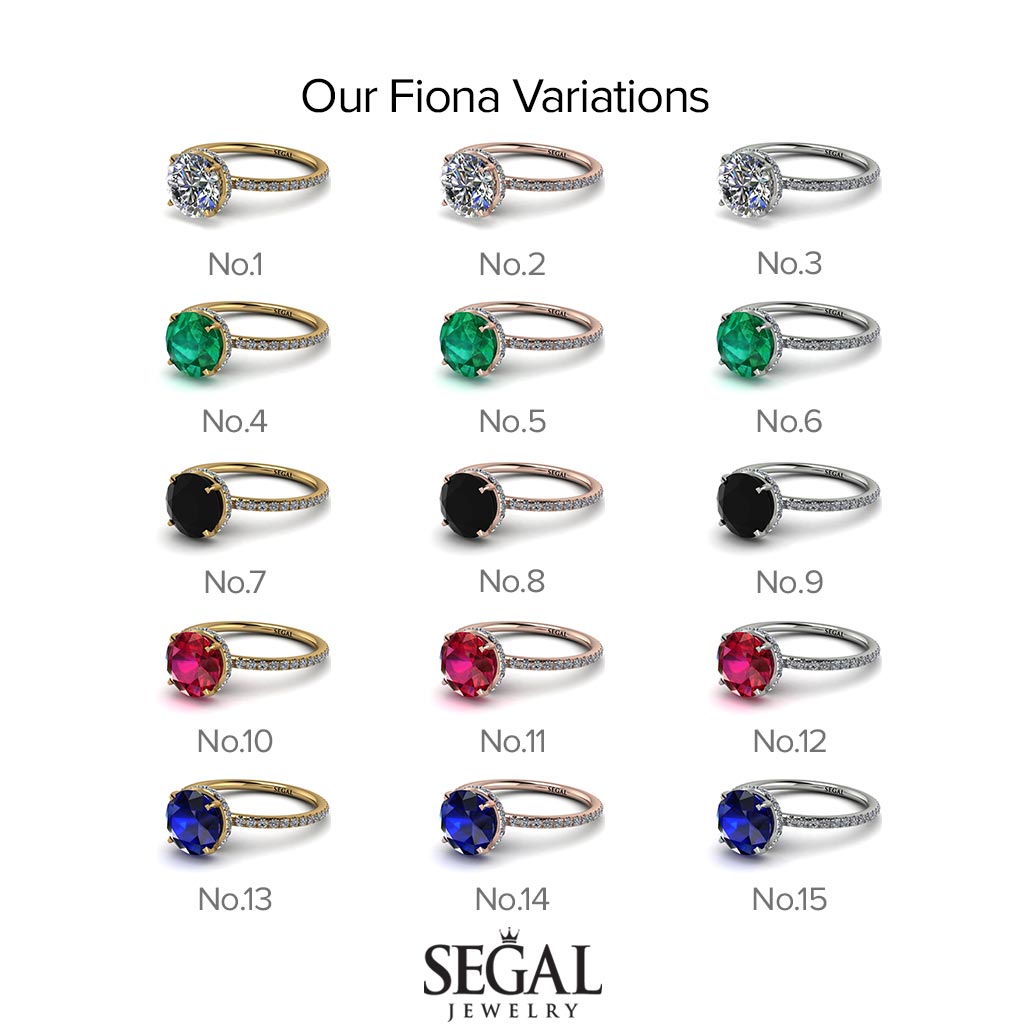 Hidden Halo Black Diamond Ring - Fiona No. 9