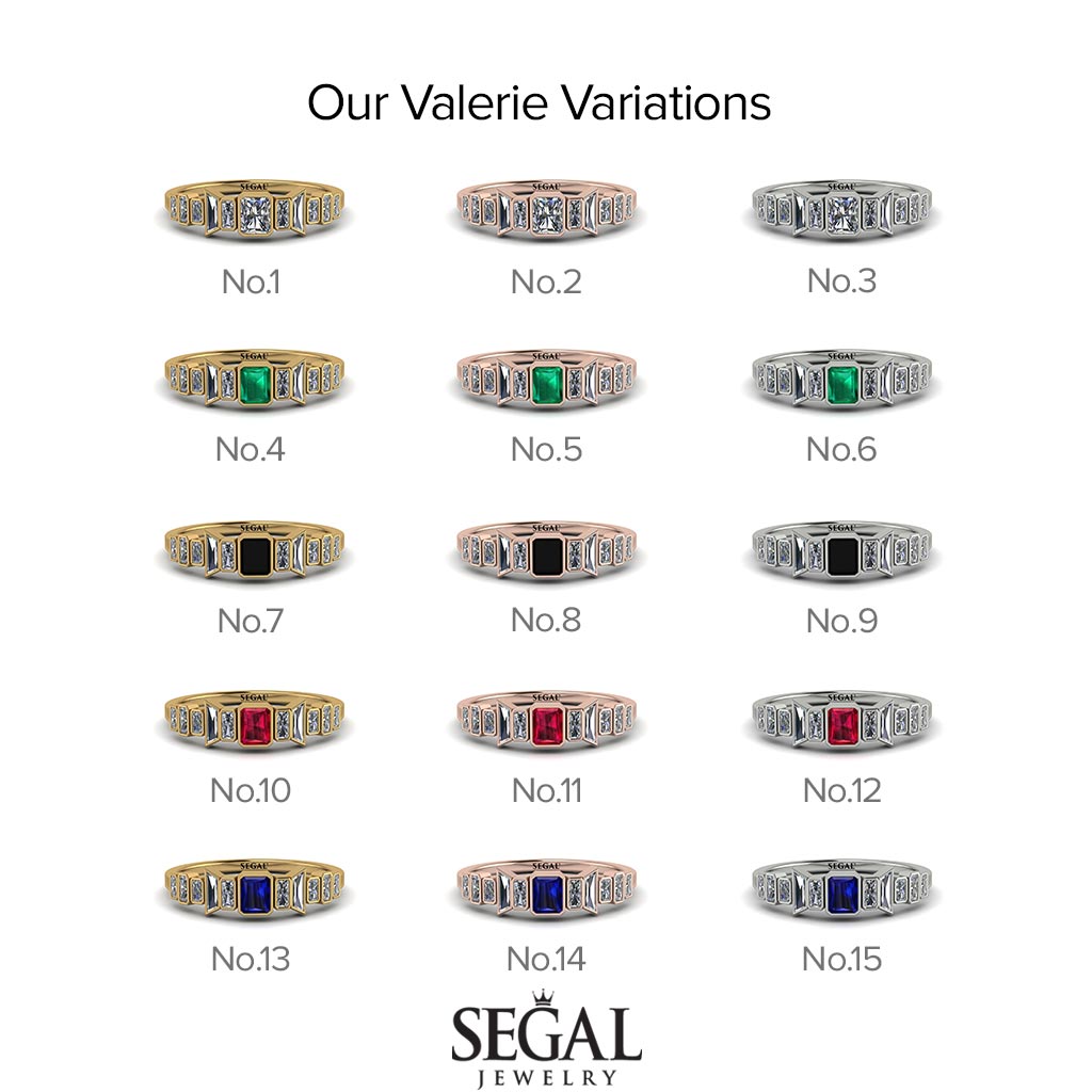 Emerald Black Diamond Mix Band - Valerie No. 7