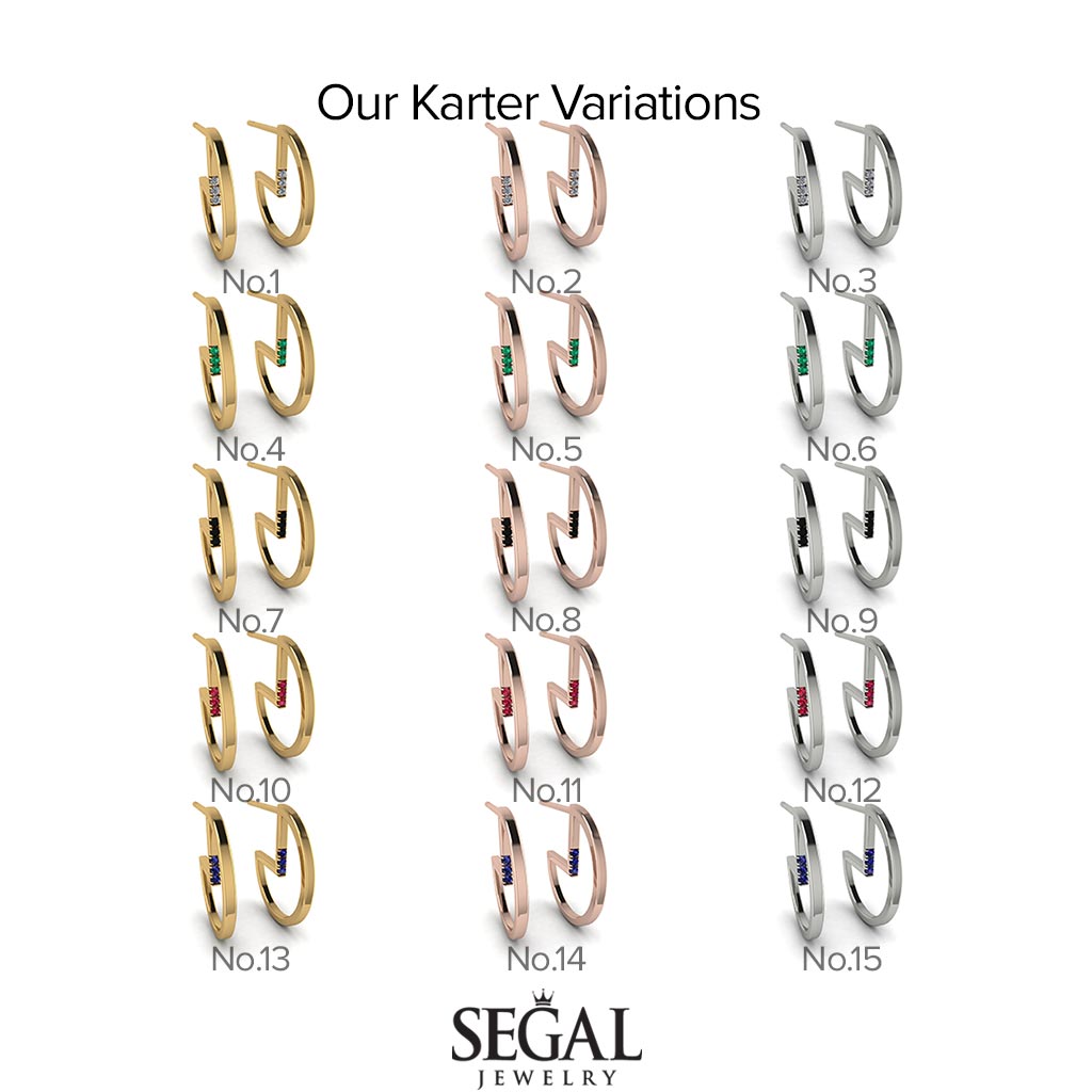 Circle Stud Earring With Hidden Sapphire - Karter No. 15