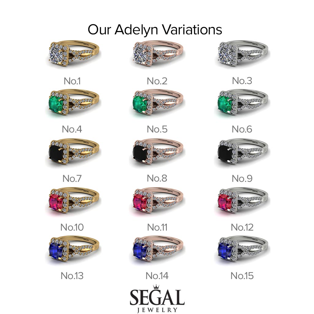 Cushion Cut Diamond Milgrain Engagement Ring - Adelyn No. 61