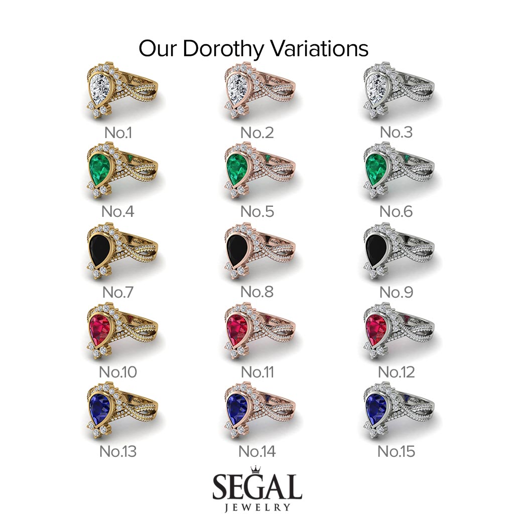 Unique Pear Cut Ruby Ring - Dorothy No. 55