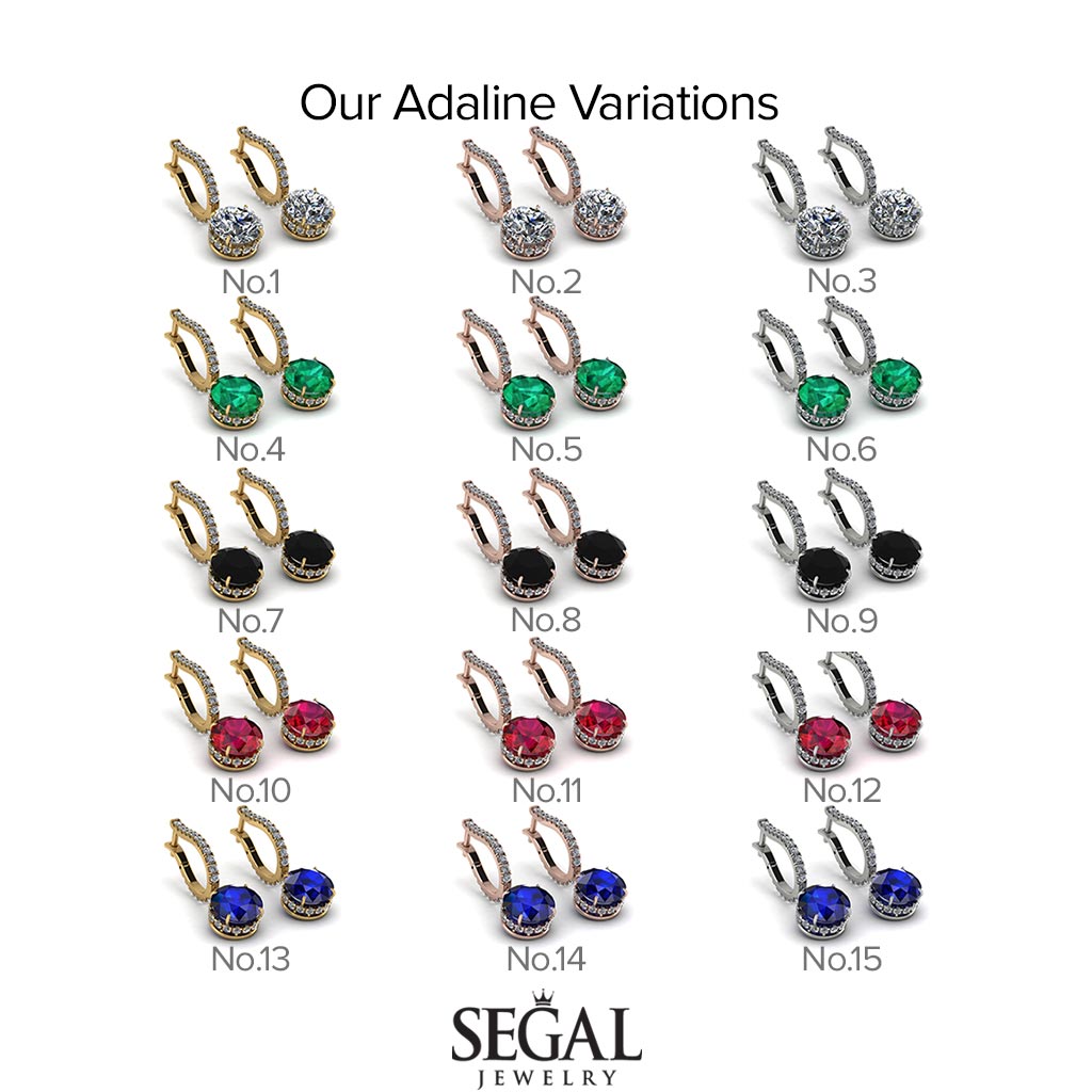 Ruby Dangle Earrings With Hidden Halo - Adaline No. 42