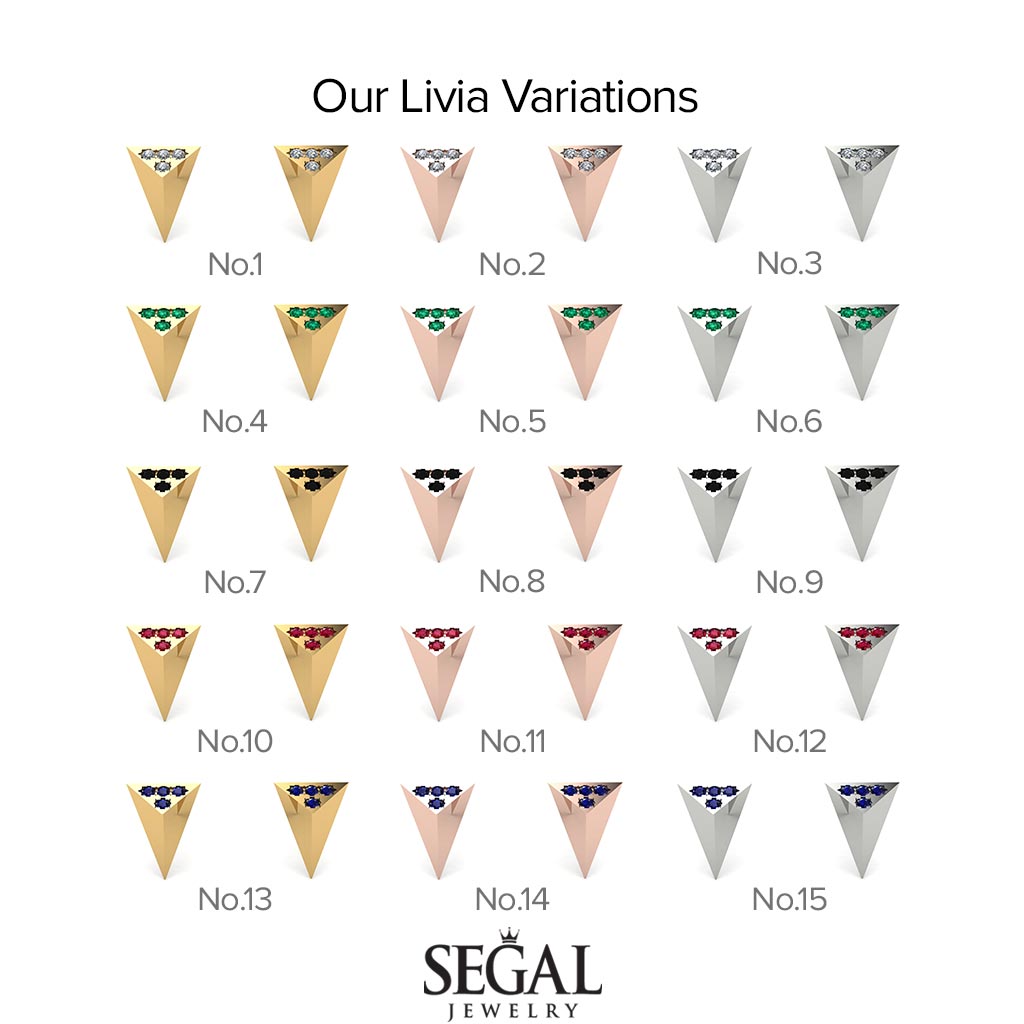 Triangle Sapphire Earrings - Livia No. 15