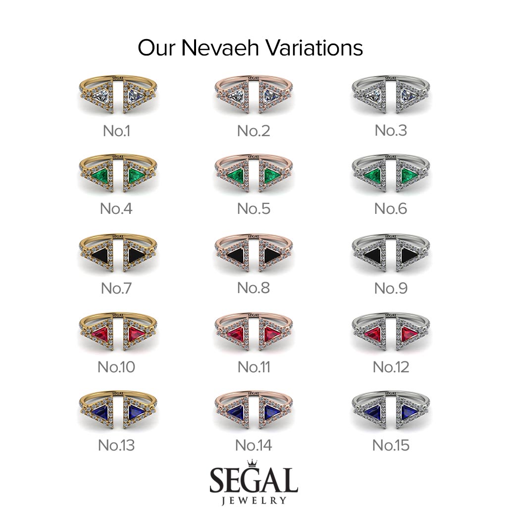Triangle Sapphire Open Ring - Nevaeh No. 14
