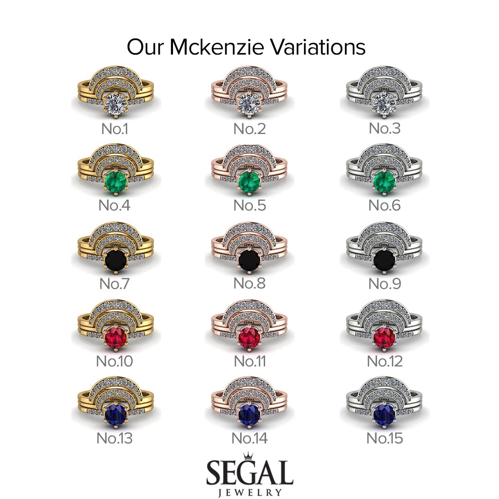 Stacking Black Diamond Bridal Set - Mckenzie No. 54