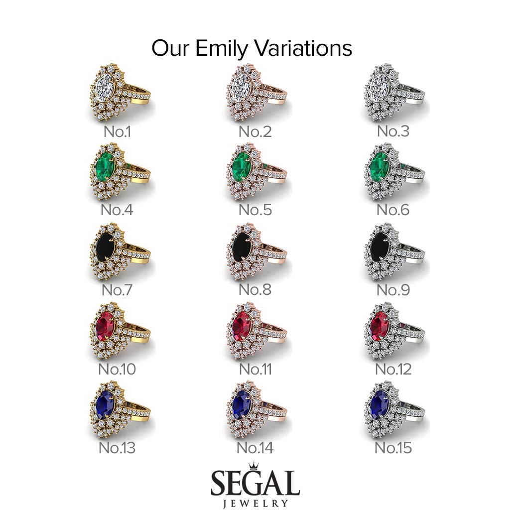 Glamorous Oval Sapphire Bridal Set - Emily No. 15