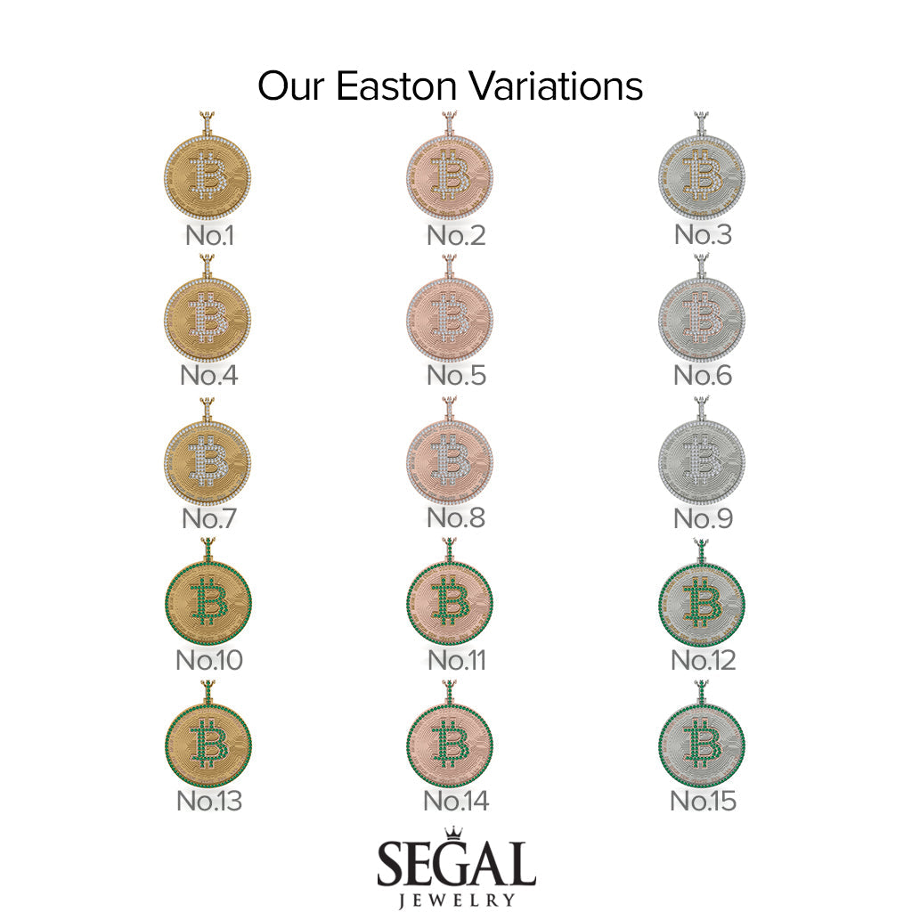 Bitcoin Sapphire Round Pendant - Easton No. 44