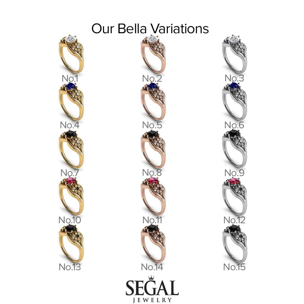 Two Seasons Flower Ring Black Diamond Ring- Bella no. 9